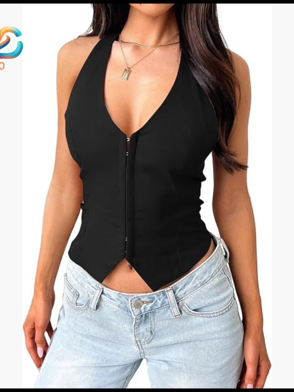 Sexy Halter V Neck Tank Top Sleeveless Summer Club Date Night Going Out